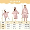 thumbnail image 3 of Dailycode Wearable Blanket Hoodie Oversized Sherpa Flannel Blankets with Pocket for 3-14 Year Old Pink Zebra Print, 3 of 7