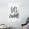 thumbnail image 1 of Lets Cuddle Tapestry, Hand Written Calligraphy in a Cursive Joined Font Lovely Warm Feelings, Wall Hanging for Bedroom Living Room Dorm Decor, 40"W X 60"L, Dark Grey and White, by Ambesonne, 1 of 2
