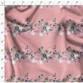 thumbnail image 4 of Soimoi Tissu en Viscose Chiffon Rose Imprimé Floral Ranunculus & Chrysanthème Tissu au Mètre 42 Pouces de Large, 4 of 5