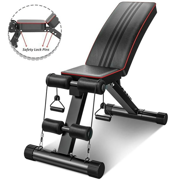 YOLEO Adjustable Weight Bench for Full Body Workout, Foldable Flat