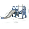 thumbnail image 4 of Ealing Slide and Swing Set for Toddlers,Baby Swing with  Safety Belt for Age 1-2,4 in 1 Playset Toys with Basketball Hoop Indoor Outdoor,Blue, 4 of 11