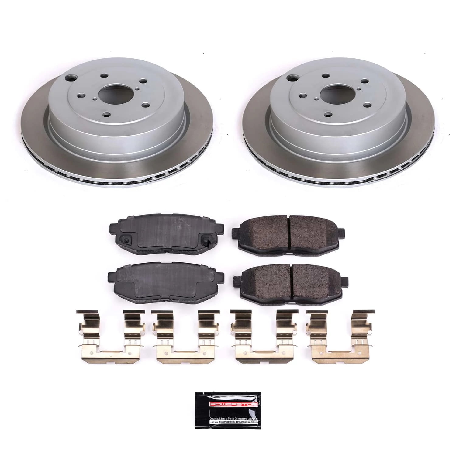 PowerStop Rear Semi-Coated Rotor and Low-Dust Ceramic Brake Pad Kit SC4645