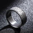 thumbnail image 3 of Anillo de acero de titanio inglés para hombres y mujeres, cruz cristiana, anillo de Biblia personalizado, anillo personalizado, anillo grabado, 3 of 4