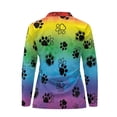 thumbnail image 4 of Garronmavis Golf Shirt Women Zip Up Tennis Shirts Casual Long Sleeve Shirts Workout Tennis Tops Dog Paw Golf Shirt, Colorful Dog Paw Print, Size XL, 4 of 7