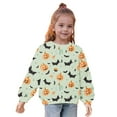 thumbnail image 5 of Odeerbi Toddler Girls Crewneck Sweatshirts Halloween Pullover Sweatshirts 1-12 Years Kids Oversized Sweatshirt Fashion Long Sleeve Pullover Tops Green, 5 of 8