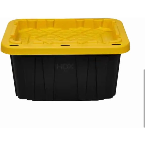 HDX Tough Polypropylene Plastic 27 Gal. Storage Tote in Black by HDX (4 pack)