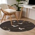 thumbnail image 4 of Japanese Style Round Area Rug 3Ft Washable Small Circle Rugs for Kitchen Entryway, Vintage Cranes Ocean Wave Black Grey Non-Slip Carpet Floor Mats Indoor Outdoor Carpet Runner Aesthetic Home Decor, 4 of 8