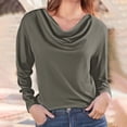 thumbnail image 3 of Blouses for women dressy casual Polyester,Spandex Soft Clothing XL Gray womens blouses, 3 of 4