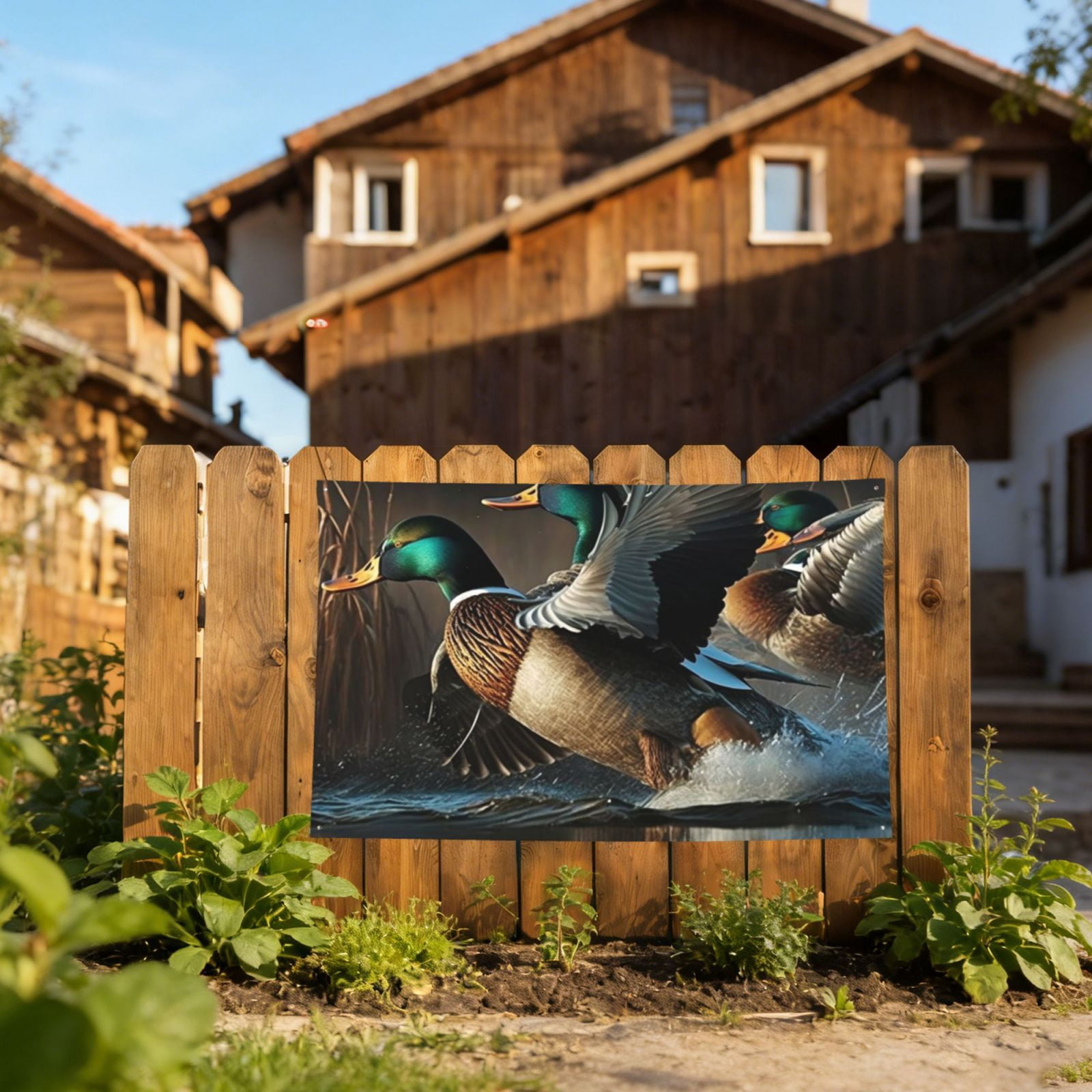 Mallards Duck Cool Hunting Four Hole Decorated Banner Flag for Garden Yard Home Decoration Indoor Outdoor 4x6 Ft