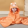 thumbnail image 2 of ZHUASHUM Animal Hooded Soft Children'S Hooded Cloak Cartoon Baby Coral Kids Bath Towel, 2 of 4