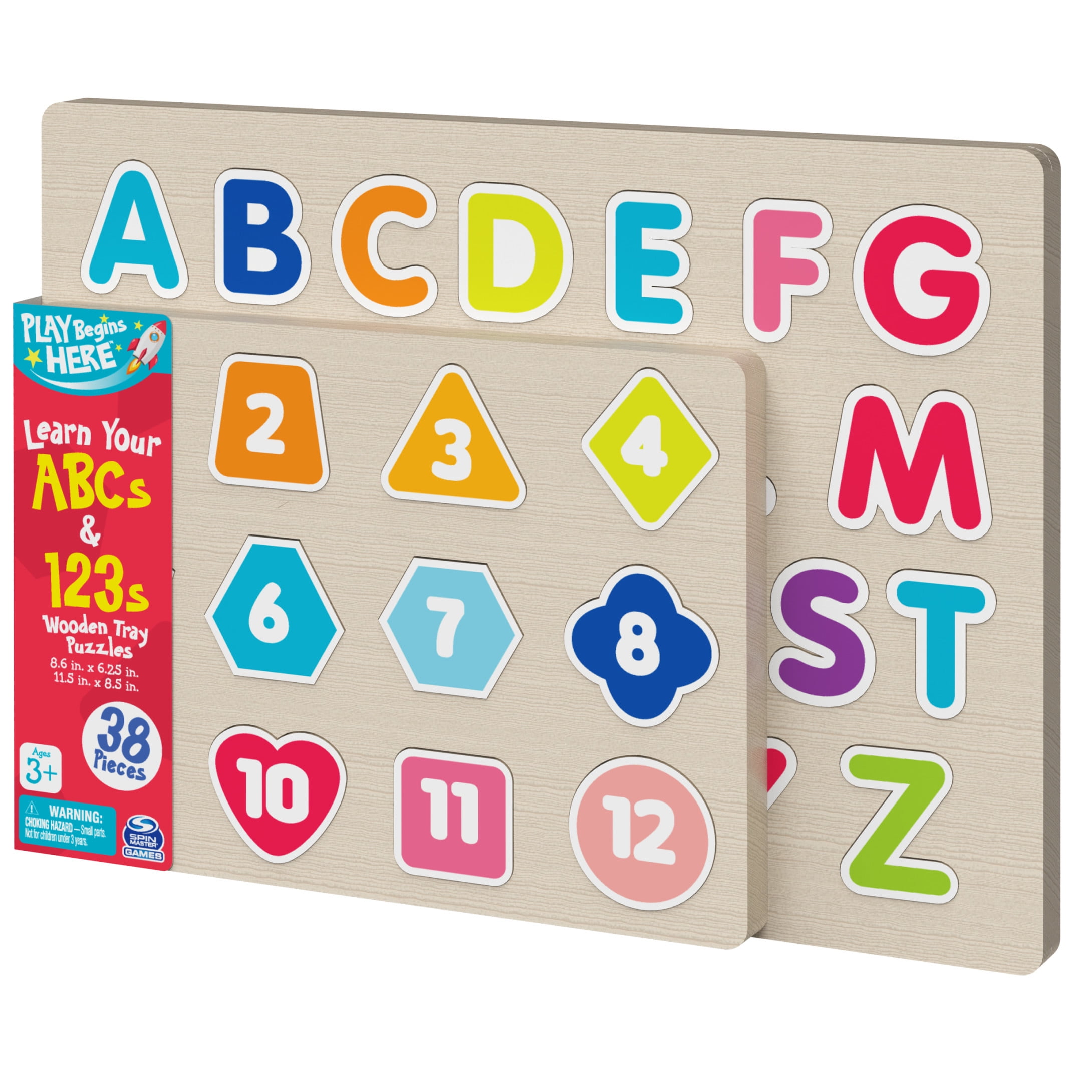 abc123 Learn ABCs and 123s Chunky Wood Puzzle, for Families and Kids Ages