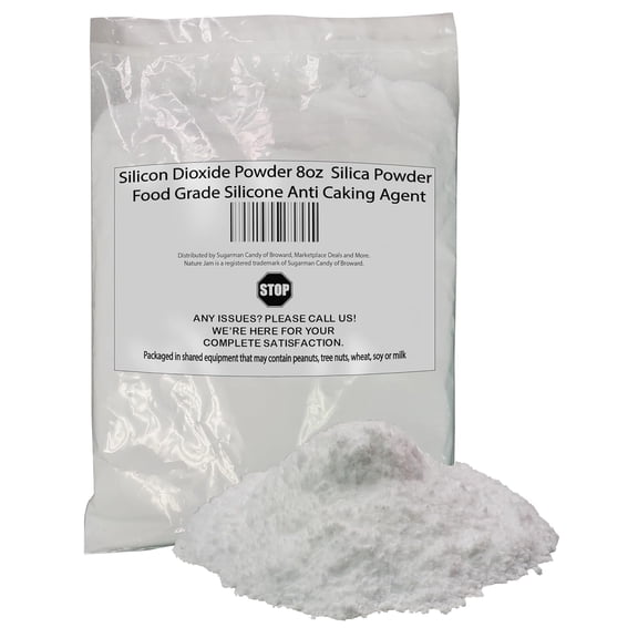 Silicon Dioxide Powder 8oz - Silica Powder - Food Grade Silicone Anti Caking Agent