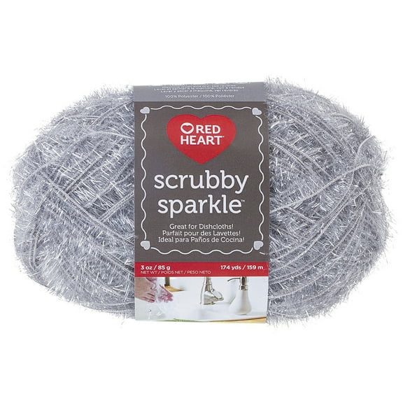 Red Heart® Scrubby Sparkle™ 4 Worsted (Medium) Polyester Yarn, Oyster 3oz/85g 174 Yards