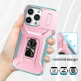 thumbnail image 5 of Allytech Shockproof Back Case for Apple iPhone 14 Pro Max, Military Grade Protective With Ring Holder Stand Compatible with Car Mount Anti-slip Hybrid Rugged Bumper Phone Cover for Men Boys -Rosegold, 5 of 8