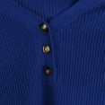 thumbnail image 5 of JGGSPWM Solid Crochet Knit Sweaters for Womens Fall Trendy Tops Button Up Henley V Neck Long Sleeve Pullover Cute Comfy Jumper Casual Elegant Sweater Blue M, 5 of 7