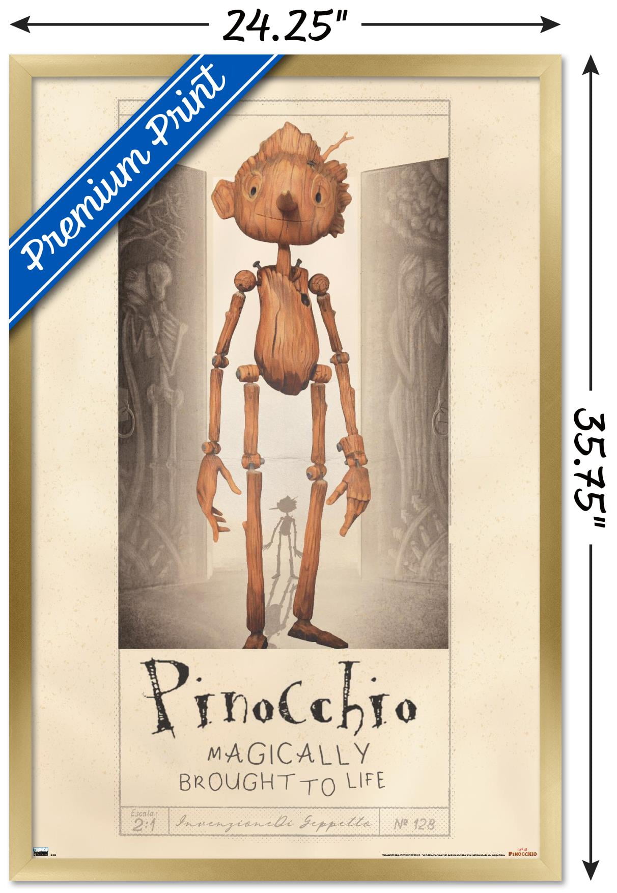 Netflix Guillermo Del Toro's Pinocchio - Pinocchio Wall Poster, 22.375" x 34" Framed