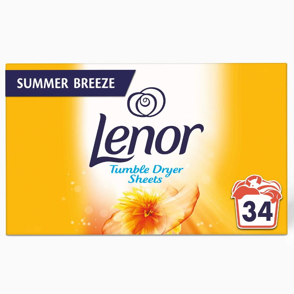 Lenor Tumble Dryer Sheets Summer Breeze 34 (Pack of 4) - Walmart.com