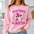 thumbnail image 5 of Breast Cancer Awareness Shirt, In October We Wear Pink Sweatshirt, Cute Halloween Ghost Hoodie and T-Shirt, Pink Ribbon Support Gift for Women, 5 of 9