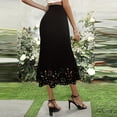 thumbnail image 5 of ClodeEU Women's High Waisted Mermaid Hem Skirt with Cutout ,Slim Fit Elegant Ankle Length Skirt Black,Womens Plus M, 5 of 6