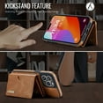 thumbnail image 2 of ELEHOLD Case for iPhone 14 Pro, Magnetic 2 in 1 Detachable Leather Wallet Case with Card Holder & Stand,Brown, 2 of 6