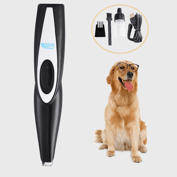 Cortapelos eléctrico para mascotas, ideal para el cuidado y la pedicura de perros, color negro.