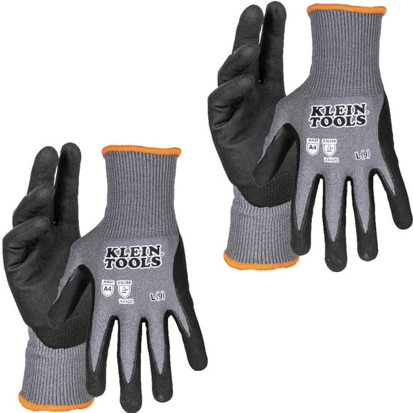 Guantes de trabajo Klein Tools 60589, tejidos por inmersión, resistentes a cortes