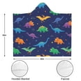thumbnail image 3 of Wearable Blanket,Dark Blue Dinosaurs Colorful Pattern Hooded Wearable Flannel Blanket for Adults & Teens,Winter Poncho Shawl Wrap Cape Cozy Anti-Pill,50"x60", 3 of 5