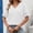 White, variant on QUNYINEY Summer Casual T Shirts for Women Red Short Sleeve Cotton Shirt V Neck Pullover Relaxed Fit Lace Tops