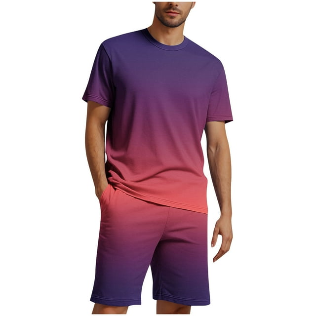 Blusa de Manga Corta Cuello Redondo Impresión Deportiva Camisa de Ajuste Delgado Poliéster Elástico Cintura Superior para los Hombres, Blusa Casual para el Uso Diario de Verano
