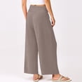 thumbnail image 3 of Women Wide Leg Palazzo Pants High Waisted Casual Lounge Pants 2026 Summer Beach Vacation Outfits with Pockets (Champagne,L), 3 of 4