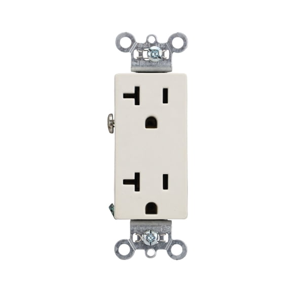 Pass & Seymour 26352-LA Double Pole Duplex Receptacle Wall Mount, 125 Volt, 20 Amp, Light Almond,