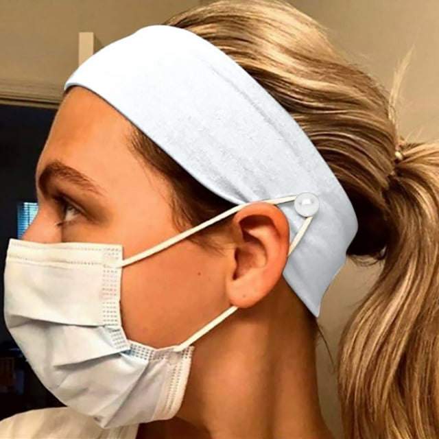 RANJIE Button Headband Facemask Holder Wearing a Mask - Protect Your Ears With Headband