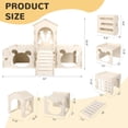 thumbnail image 3 of Petyoung Large Bunny Castle with Hay Feeder, Wooden Rabbit Hideout with Ramp, Detachable Multi-Room Playhouse for Rabbits, Guinea Pigs, Small Animals, 3 of 8
