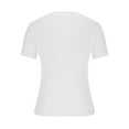 thumbnail image 4 of AherBiu Going out Tops for Women Ribbed Short Sleeve Crewneck Slim Basic Layer Summer Top Tees Shirts, 4 of 5