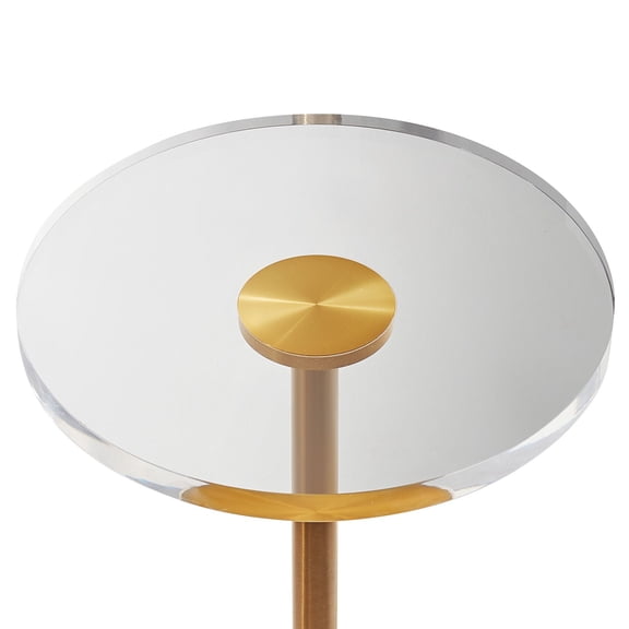 Modern Acrylic Side Table with Sturdy Base, 12x12 Inch Round End Table for Living Room, Bedroom, Office - Perfect for Coffee, Snacks, and Drinks