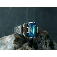 thumbnail image 3 of Roarsilver Natural Aquamarine Stone Silver Ring-Handmade Ring-Jewelry Gift For Him and Her-Mid Century Modern Rings | 12, 3 of 6