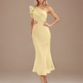 thumbnail image 6 of Wedding Guest Dresses for Women Off Shoulder Sleeveless Elastic Cocktail Dress Summer Sexy Evening Party Date Night Prom Dress, 6 of 8