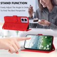 thumbnail image 5 of Leather For Motorola Moto G 5G 2024 Case Tulip Embossed 5-card  Flip Wallet Leather Case with Card Holder Magnetic Closure ,Detachable Wrist Strap,Shockproof Phone Cases Cover,Red,For Moto G 5G(2024), 5 of 9