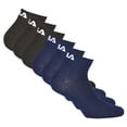 thumbnail image 1 of FILA Calcetines unisex, paquete de 6 - calcetines cortos, de entrenamiento, de deporte, con logotipo (2x 3 pares) Negro/Azul 39-42, 1 of 3