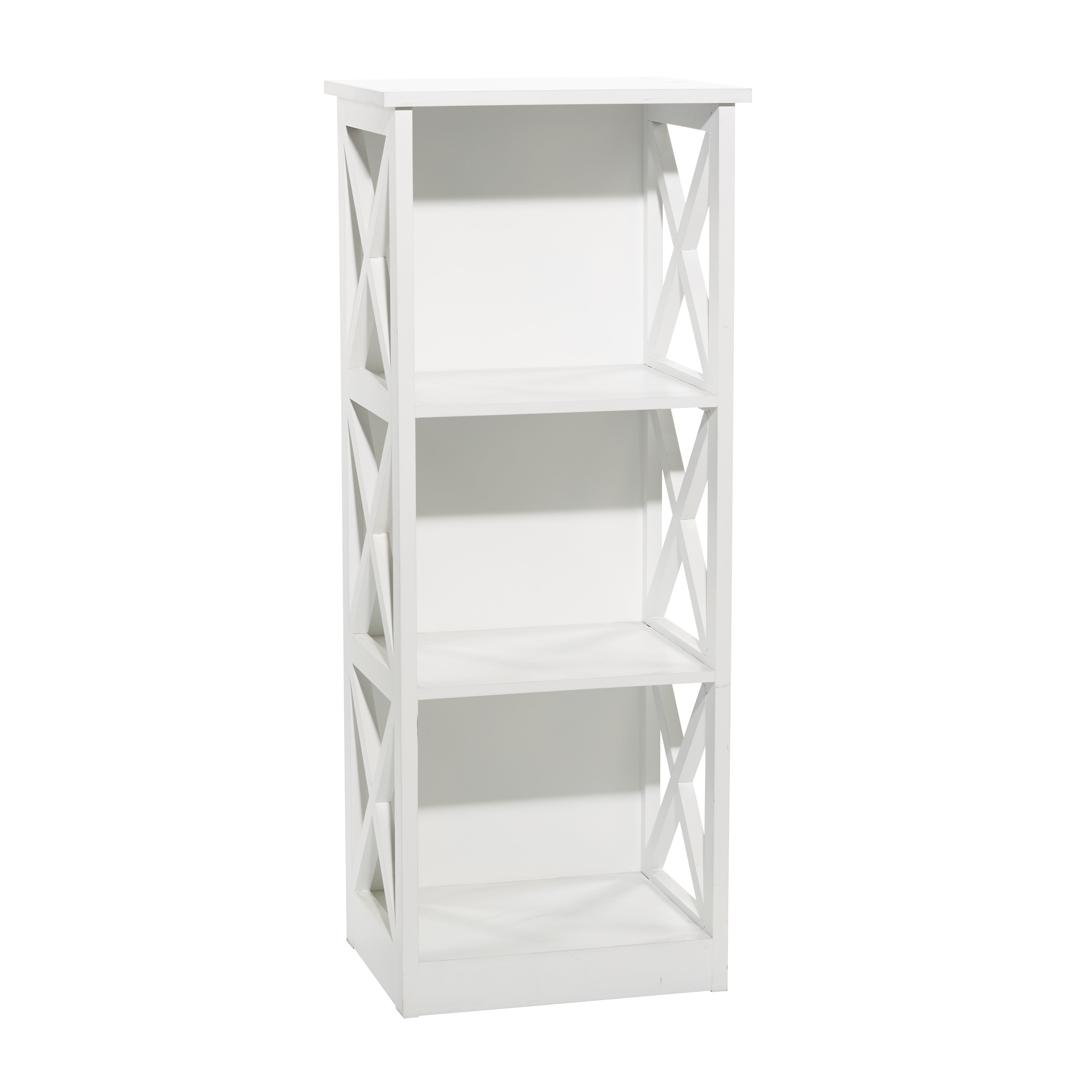 DecMode 40" x 16" White Wood Traditional Shelving Unit