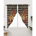thumbnail image 3 of Swag Curtains, Truck with Flowers Vintage Black and White Buffalo Plaid Rod Pocket Kitchen Curtains Valances Tier Curtains Swag Valance Curtains for Bedroom Living Room 36" x 36", 2 Panels, 3 of 6