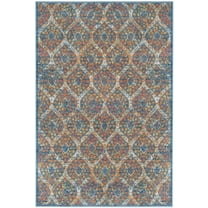 SAFAVIEH Madison Ivy Geometric Floral Area Rug, Blue/Orange, 5'1" x 7'6"