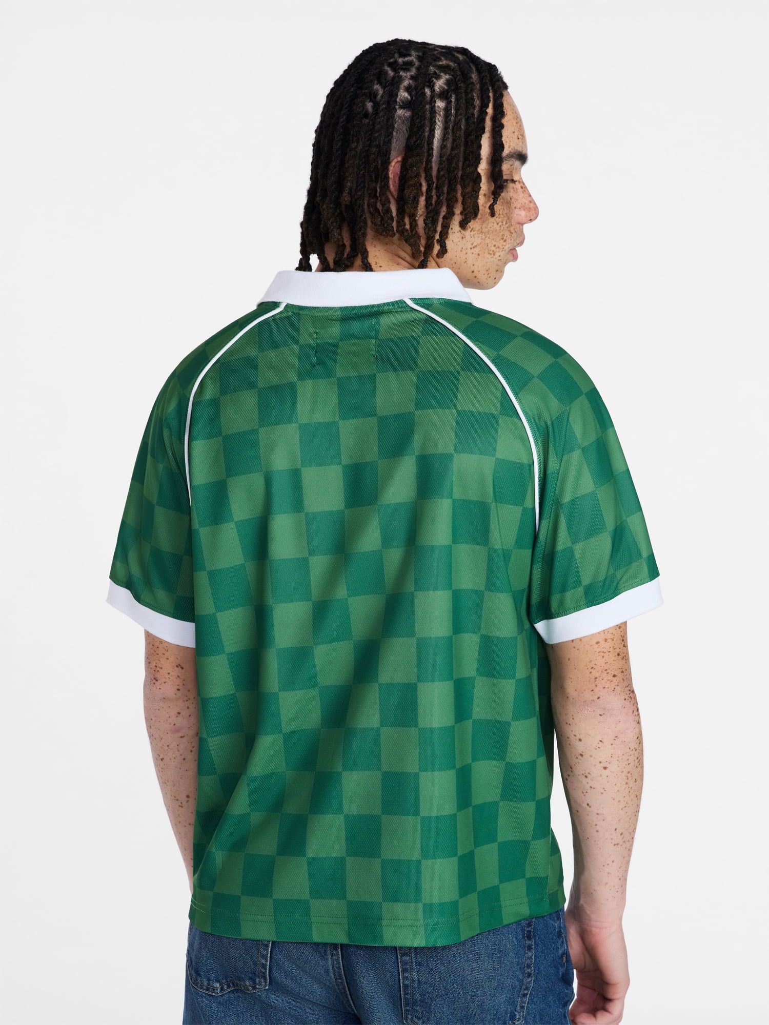 No Boundaries Soccer Jersey Mesh Tee with Short Sleeves, Men's XS-4XLT