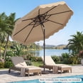 thumbnail image 2 of Gymax 10 FT Patio Umbrella w/Push Button Tilt & Crank 2-Tier Vented Top 8 Metal Ribs Brown, 2 of 10