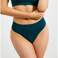 thumbnail image 2 of Ashirexll Womens Underwear Solid Color Mid Waist Soft Breathable Comfortable Thongs for Women Army Green L, 2 of 4