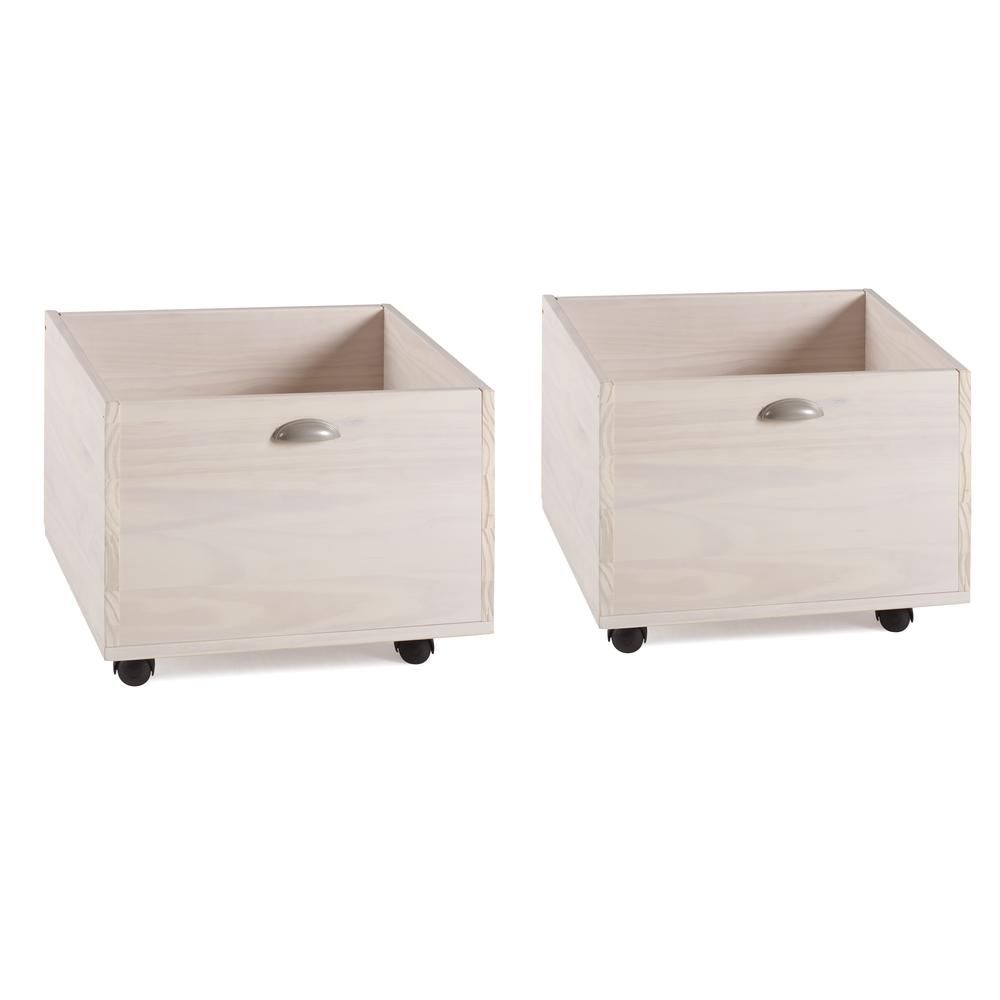 Donco Kids Twin Junior Low Loft Toy Box White Wash & Dark Grey (Set of 2)