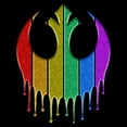 thumbnail image 2 of Men's Star Wars: A New Hope Rebel Alliance Rainbow Sparkle Drip  Graphic T-Shirt, 2 of 4