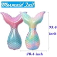 thumbnail image 5 of Juego de decoraciones para fiesta de cumpleaños de sirena, pancarta de feliz cumpleaños, suministros de decoración para fiestas, pancarta de cumpleaños de sirena, sombreros de cola de sirena, pancarta, 5 of 5