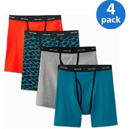 Fruit of the Loom Big Men's Assorted Ringer Style Boxer Briefs, 4 Pack