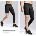 thumbnail image 4 of Men's Basketball Single Leg Tight Sports Pants 1/2 One Leg Compression Pants Athletic Base Layer Underwear Left Short Right Long(Left Long Right Short), 4 of 4